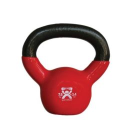 Kettlebell Vinyl Coated Weight Red  7.5lb  8  Diameter