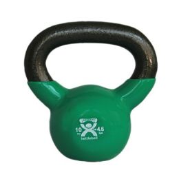 Kettlebell Vinyl Coated Weight Green  10lb  9  Diameter