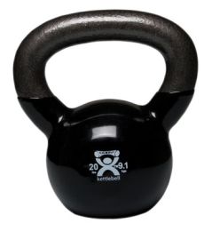 Kettlebell Vinyl Coated Weight Black  20lb