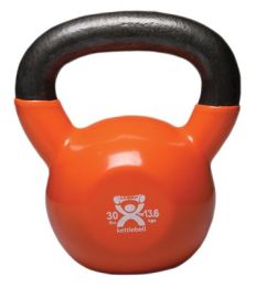 Kettlebell Vinyl Coated Weight Gold  30lb  11  Diameter