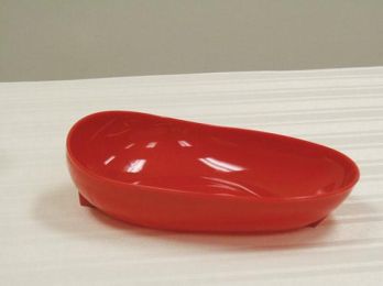 Redware Scooper Dish w/Non-Skid Base