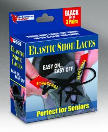 Shoe Laces Elastic -Brown 24  Bg/3 Pair - Non Retail Pack