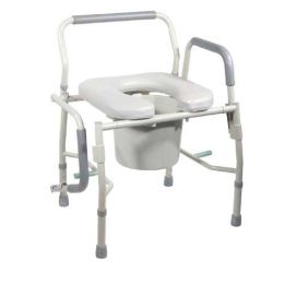 Commode Drop-Arm KD w/Padded Open-Front Seat  Tool-Free