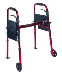 Deluxe Folding Travel Walker Red