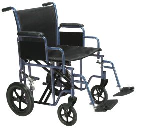 Transport Wheelchair Bariatric 20  Wide  Blue