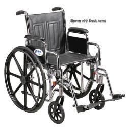 Wheelchair Std Rem Full Arms Elev Legrests  20  Heavy Duty