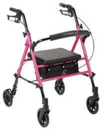 Rollator Aluminum w/Adj. Seat Height   Pink