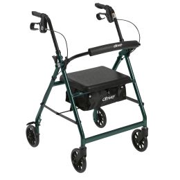 Rollator 4-Wheel with Pouch & Padded Seat Green -Drive