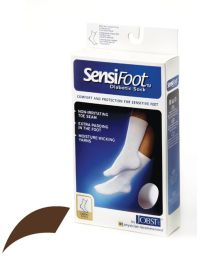 Sensifoot 8-15 Crew Diabetic Socks Medium Brown