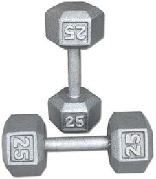 Dumbbell  Steel  Hexagonal 25 pound