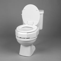 Elevated Toilet Seat Hinged 3 Secure Bolt Elongated Bariatric