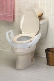 Elevated Toilet Seat w/Arms Elongated 19  Wide
