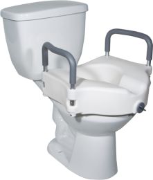 Raised Toilet Seat w/ Lock & Padded Removable Arms Retail