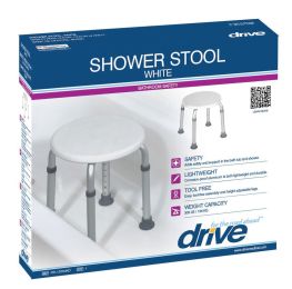 Bath Stool  - Round  White