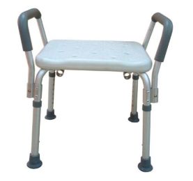 Bath Bench Adj Ht. w/o Back Remov Padded Arms