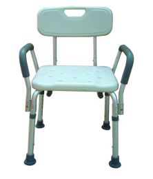 Bath Bench Adj Ht. w/Back-KD w/Remov Padded Arms (Drive)