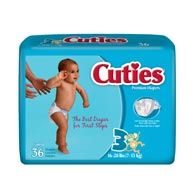 Cuties CR3001 Size 3 Baby Diapers 144/Case