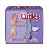 Cuties CR4001 Size 4 Baby Diapers 124/Case