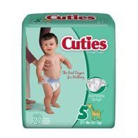 Cuties CR5001 Size 5 Baby Diapers 108/Case