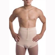 Isavela MG01 Abdominal Brief with Front Center Zipper-Large-Beige